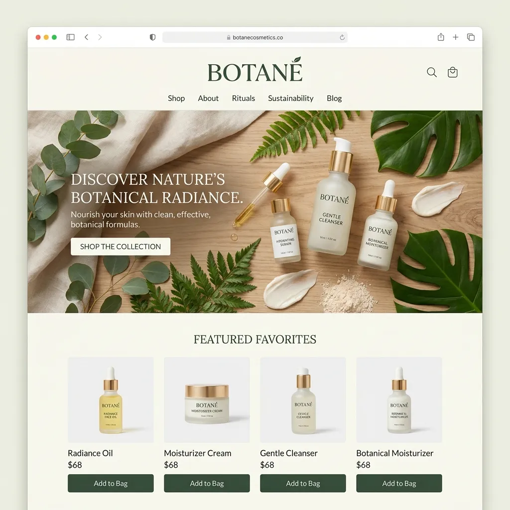 Botané Skincare Shopify Store